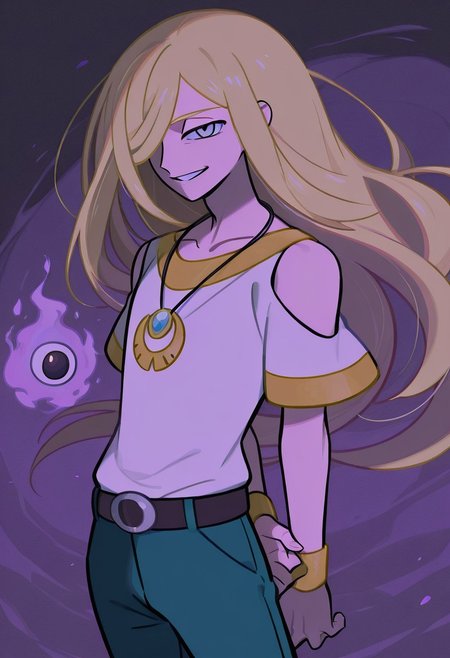 score_9,score_8_up,score_7_up,score_6_up,score_5_up,score_4_up,BREAKmasterpiece, hyper detailed, best quality, insanely detailed, high quality, exquisite, detailed, beautiful, ultra detailed,
Volo (Pokemon),
solo, 1boy, male focus, blonde hair, grey eyes, hair over one eye, long hair, masterpiece, best quality, absurdres, very aesthetic, VoloSinnoh, floating hair, white shirt, wrist cuffs, green pants, shoulder cutout, necklace, hands behind back, evil grin
in Take+sugimori ken style,