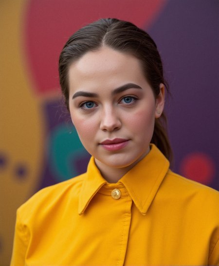 portrait of sks woman by Flora Borsi, style by Flora Borsi, bold, bright colours, (Flora Borsi)