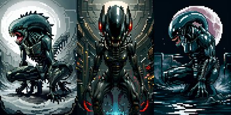 (otherworldly), highly insanely detailed, masterpiece, top quality, best quality, highres, 4k, 8k, RAW photo, (very aesthetic, beautiful and aesthetic), 
__lazy-wildcards/cosplay-char/alien-predator/xenomorph/prompts__, 
<lora:FemXeno:0.8>, 
(1girl:1.3), eyes focus, 
__lazy-wildcards/dataset/background__,âââ