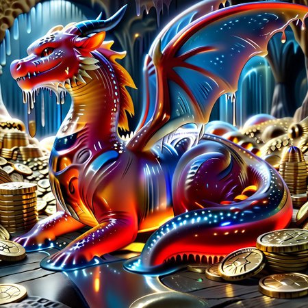 1dragon, highly detailed blue dragon, blue dragon made out of slime, scaly blue slime dragon, slime dragon with red eyes, blue slime dragon laying in its hoard, blue slime dragon with wings, dragon wings, 
multi-colored gems made out of slime, in a room of treasure made out of slime, gold coins and bars made out of slime, individual coins made out of slime, gold slime coins, piles of coins, 
treasure-room, treasure, gemstone, coins, gold bars, gold pile, 
everything made of slime, No simple background,
((translucent slime)), ((transparent slime)), (bioluminescent slime), sl1m3, slime, ais-blmn, watce, je11y, thickwater, great lighting, ral-lava, even lighting, no bright spots, saturated colors,