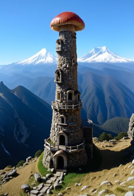 <lora:TheWeirdies_epoch_10:0.55>  , advntr , epiCPhotoGasm-colorfulPhoto, 
score_9, score_8_up, score_7_up, score_6_up
Phallic Tower was  hollowed out the mountain for the rock that made up his tower and used the space created to hide further treasure. This phallic landmark was the isolated keep of within the remains of the tower and used the phallus created by Durlag to keep both itself and the treasure safe. Some claimed that this creature was a phallus. No humans
(Phallus-shaped tower fortress high on the highest peak of the highest mountain with all other sharp and snowing peaks far below . The phallic tower looks out over a side vista of the tops of countless mountains in a huge range like the Himalayas, snow and frost cover every surface. ) ((maximum detail, very unsubtle and very phallic imagery , supreme quality, 4k, best clarity)), (((tower's architecture features create highly-phallic-suggestive features of head and shaft and balls, mushroom-tip)))