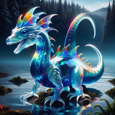 hyper detailed masterpiece, dynamic, awesome quality,DonMSp3ctr4lXL,transluscent christmas elf, cute blue cryptid iconic elusive plesiosaur like creature, loch ness, large long necked aquatic being, extreme temperatures,dismal,deep blue,virtual,leaching,emergency services,creative solutions <lora:DonMSp3ctr4lXL:1>