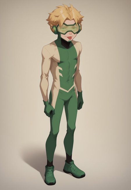 score_9, score_8_up, score_7_up, highly detailed, cute boy, 1boy, solo, inertia, boy, skinny, blonde hair, green eyes, green framed goggles, green lens, gold goggle charms, tongue out, green mask, gold goggle end charms, full body, various poses, tall, skinny, 20-year-old