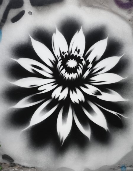 zavy-fzzgrfft, stencil of flower power, screentone