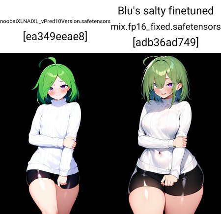 masterpiece, best quality, 1girl,
solo, small breasts, wide hips, thick thighs, shorts, curvy, shiny clothes, turtleneck sweater, green hair, cowboy shot, turtleneck, blush, purple eyes, medium hair, ribbed sweater, smile, white sweater, closed mouth, thighs, breasts, open mouth, bike shorts, black background, arm under breasts, eyes visible through hair, looking at viewer, standing, hand on own arm, ahoge, long sleeves