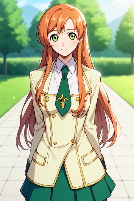 score_9, score_8_up, score_7_up, score_6_up, score_5_up, score_4_up, rating_questionable, , source_anime, digital illustration, pixiv, fanbox, uncensored, , BREAK, official art,
1girl, solo, female, shirley fenette, orange hair, green eyes, long hair,
school uniform, ashford academy school uniform, necktie, , outdoors, light smile, blush, cowboy shot, looking at viewer,  <lora:Shirley_fennete_Pony:0.8>