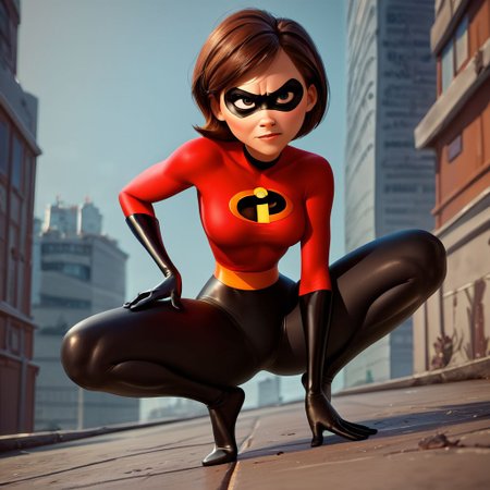 score_9, score_8_up, score_7_up, score_6_up, score_5_up, score_4_up, rating_questionable, 1girl, Hel_en, crouching, superhero, eye mask