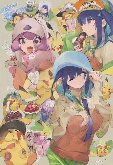 Beautiful girl , holding sign with text "need buzz", beautiful light.(Huging Pikachu with Pokemon) droopy masterpiece, best quality, very aesthetic