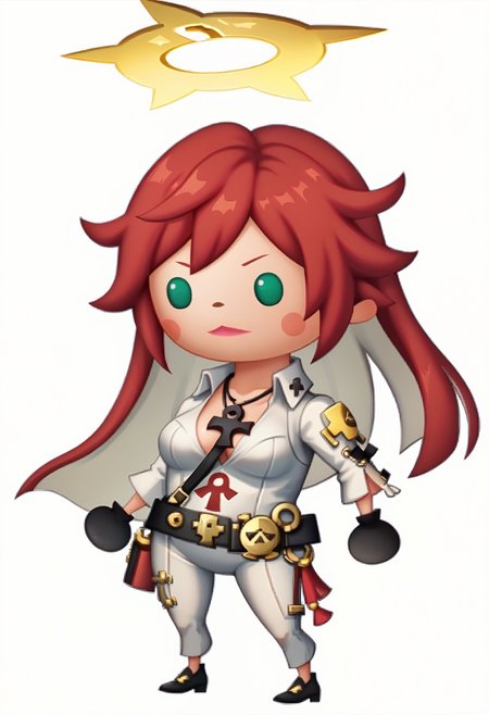 score_9, score_8_up, score_7_up BREAK theatrhythmstyle, solo, 1girl, chibi, white background, full body, strivejacko, compass rose halo, white bodysuit, black gloves, belt, ankh, necklace, cleavage <lora:zs_TheatrhythmStyleXL_1:1>  <lora:guiltygear_strive_jackovalentine_ponyXL:0.8>