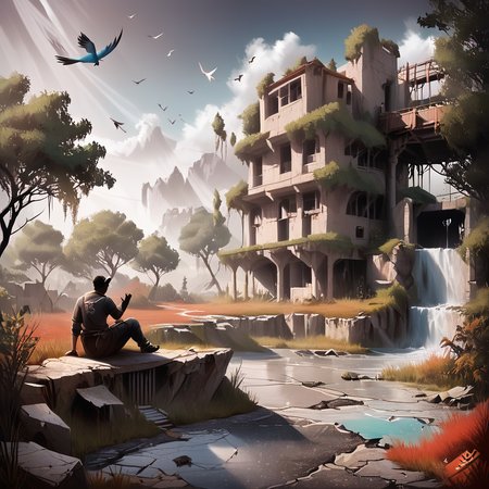 score_9, score_8_up, score_7_up, score_6_up, score_5_up, score_4_up,
StalkerWorld,, tree, outdoors, sitting, scenery, ruins, bird, 1boy, signature, bare tree, <lora:stalker_pony:0.6>