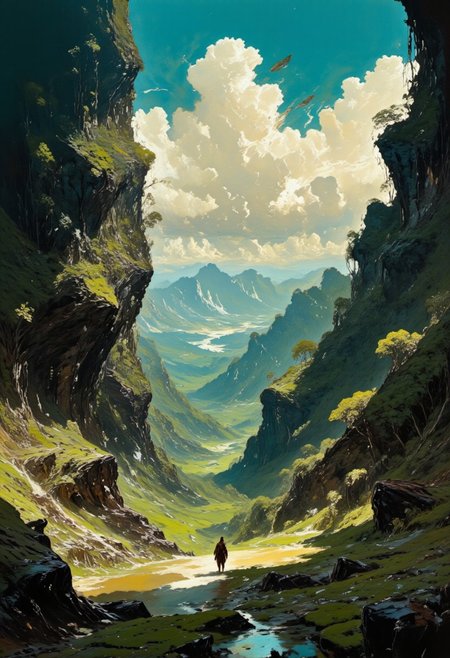 Fantasy landscape, DB4RZ, DB4RZ style painting, in the style of ck-ovf,