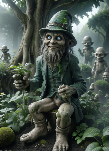 DonMV00d00XL  homunculus, leprechaun, 1 feet small, humanoid, earth-dwelling humanoid being, affinity with the earth and nature, gardening and craftsmanship, fantasy, autonomous,cylopean,customer service,halcyon,far-out  <lora:DonMV00d00XL:0.9>