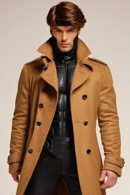 photo of a Gambit, (<lora:GambitSDXL:0.8>, Gambit, Le Diablo Blanc, Remy Lebeau, coat, tobacco, stubble)