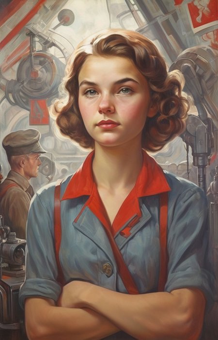 masterpiece,best quality,<lora:tbh262-sdxl:0.9>,illustration, style of soviet tech genius teenage girl