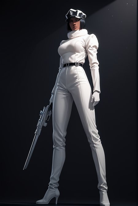 score_9, score_8_up, score_7_up, score_6_up, score_5_up,
jackie_tristan, white_suit, black hair, hat, 
full body portrait, abstract background, dramatic light, light and shadows, dark background,
solo, masterpiece, best quality, sharp_details, game_cg
 <lora:Jackie_Tristan_Bleach:0.8>