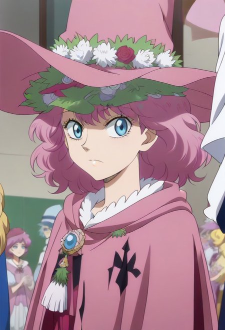 <lora:SlimesDorothy:1>, slimes_dorothyunsworth, pink witch hat, blue eyes with a pink outline, pink hair,,,,,,,,,,,,,,,,,,,,anime coloring, anime screencap, 1girl,Solo ,, anime,,,,official art,Uncensored,Unedited ,,,,,,,,,,,,,,,,,,,,,,,,