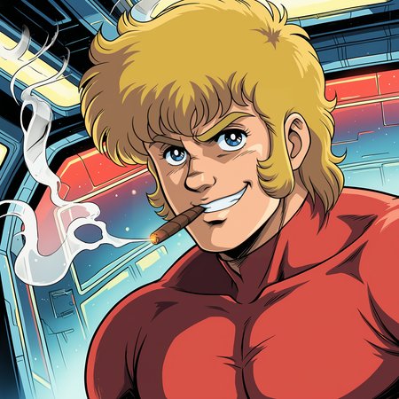 Cobra from space adventure Cobra  (Modern Anime / Retro style )