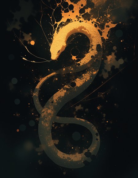 lyh_niji, abstract art of a big snake 
delicate features, black background
surreal, blurred dream
cracked light , smokey haze in floating, dreamlike reality
<lora:digital-abyss:0.5> bo-abyss <lora:Abstract:0.5> bo-abstract