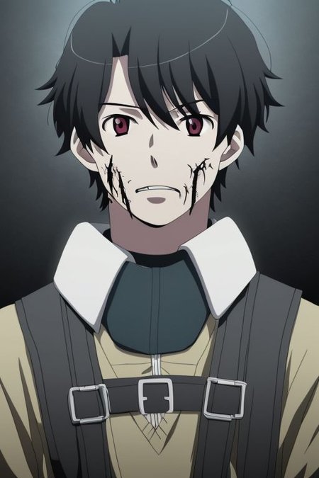 high resolution, solo, best quality, 1Boy, Inaho Kaizuka, Black Hair, horrorcore, OverallDetail