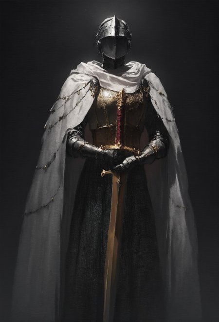 score_9, score_8_up, score_7_up,  male, dark knight, bulky, heavy, visor helmet, medieval, dark theme, armor, golden sword, golden trim, white cape  <lora:pony/concept_art_ultimatum_style:0.8> <lora:sdxl/sinfully_stylish_sdxl>