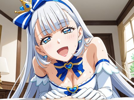 ,
handfixer,<lora:HandFixer_pdxl_Incrs_v1:0.5>,(score_9,score_8_up,score_7_up),masterpiece,4k,8k,(uncensored:1.5) BREAK
(best quality,high quality,perfect anatomy,ultra detailed,ultra high res,absurdres,huge filesize,incredibly absurdres,8k wallpaper,highly detailed:1.1),(anime screencap, official art,official style,megami magazine,game cg,super fine illustration:1.5),
source_anime,zPDXL3,zPDXLxxx,zPDXL2,
,(perfect face,beautiful face,ltra-detailed face,beautiful hair,beautiful eyes,precise mouth,precise lips,cute face,ultra detailed eyes,perfect anatomy,perfect lipsintricate,perfect mouth,cute face,clear skin,shiny hair,ultra detailed eyes,),,(beautiful fingers,beautiful hands,beautiful arms,precise fingers,Perfect hands,perfect arms,perfect fingers,perfect legs),,(heat body,clear skin,shiny hair,caustics,super detailed skin),Correct foot direction,correct arm direction,
BREAK
,
<lora:Expressive_H-000001:1>,Expressiveh,bed,ass,bed_sheet,shelf,(steam:1.2),scenery,indoors,shadow,door,cabinet BREAK BREAK
,
(rating_lewd:1.5),(faceless male:1.5),(sexually suggestive outfit:1.5),(Beautiful lips:1.3),(sweaty:1.3),moaning,seductive smile,embarrassed,female_orgasm BREAK
,
BREAK evil smile,happy,smilk,(face closeup:1.4,face focus:1.2, view from below:1,pov),looking at viewer,focus,asphyxiation,blushed,(steaming mouth:1,Snort,open mouth:1.4),tongue,saliva,sweat,outstretched arms,
,
<lora:curenyammy.pony:0.8>,1girl,solo,(curenyammy:1.5),long hair,blue eyes,very long hair,silver hair,large breasts BREAK ,thighhighs,gloves,dress,bow,hairband,elbow gloves,high heels,crown,blue footwear,