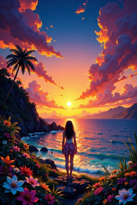 Papua New Guinean beautiful anime landscape, sunset, woman, very intricate, very detailed, sharp, bright, colorful, <lora:Hand v2:0.5> <lora:Anti-Blur:1><lora:Insane Detail Slider:0.25>  <lora:flux.1_lora_flyway_Epic-detail_v2:0.3> <lora:fluxenhancer:0.25> <lora:ROWER:0.6> <lora:flux-charmer-v1-1:0.4> <lora:Colorful_Fantasy_Art_for_FLUX:1> fantasy art
