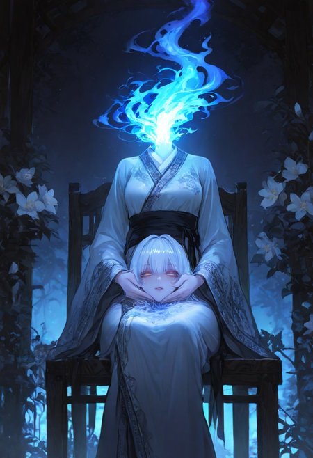 masterpiece, best quality, Good quality, very aesthetic, absurdres, newest,1girl, light rays, looking at viewer, solo, 
Cinematic Lighting, gradient color,
BREAK
masterpiece, amazing quality, best quality, ultra-detailed, 8K, illustration, CG, ultra-detailed-eyes, detailed background, eyelashes, erotic, looking seductive, coy. dynamic action image, detailed face, detailed eyes, direct mesmerizing gaze, shiny texture,
BREAK
Dullahan, disembodied head, magic, holding head
BREAK
(aodai, aodai, (vietnamese traditional costume,)), elegant, sitting, wood chair, flower, white Tuberose, sunset, lens flare, (Vietnam clothes, Vietnam style)