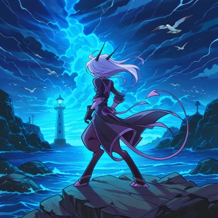 score_9, score_8_up, score_7_up,namah_calah,
1girl,solo,furry,tail, source_furry,horns,
 ,<lora:namah_calah_illustrious:0.8>,
girl polishes a lighthouse lens, seagulls circling outside. A storm brews on the horizon, and waves crash against the rocks below, lighthouse, lens, seagull, storm, waves, rocks, outdoors, determined_expression, apron, gloves, wind_blown_hair, ocean, coastal, dramatic_lighting