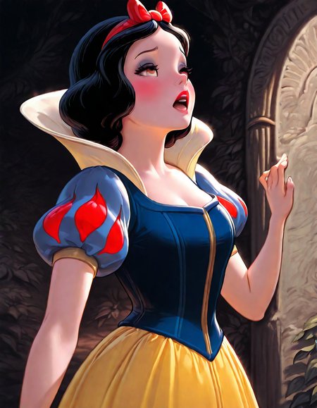 <lora:snow_white:1> classic snow white, erotic, masterpiece, best quality, good quality, very aesthetic, absurdres, newest, (Perfect details), <lora:USNR STYLE_XL_loha:0.3> <lora:spo_sdxl_10ep_4k-data_lora_webui:0.3> <lora:ponyv5_noobV065S_1_adamW:0.3> <lora:GBF_Illustrious:0.3> <lora:748cmSDXL:0.4>