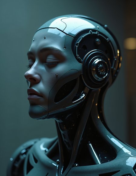 cinematic film still cyborg's head 3 d octane render,carbon body parts, ultra photorealistic, 8 k hyper detailed image unreal engine, the art contemporary art by adolf hiremy hirschl, shallow depth of field, vignette, highly detailed, high budget Hollywood film, cinemascope, moody, epic, gorgeous,