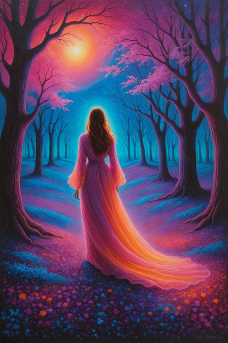 unearthly,  <lora:EnvyFeverDreamXL01a:0.60>  , oil pastel <lora:oil_pastel:1.00> ,, ,by Oleg Oprisco and Evgeny Lushpin in the style of Antonio J. Manzanedo and Janek Sedlar