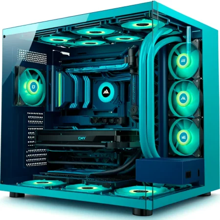 (pc showcase, fully equipped, liquid cooling tubing, cmyk lights, Indigo case) <lora:46_pc_showcase:1.1>
Cyan background,
high quality, professional, highres, amazing, dramatic,
(Tropical beach and clear turquoise water:0.5),