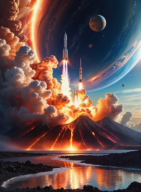 ((Cinematic film screensaver)), ((futuristic picture)), birth of the planet, celestial action scene, science fiction film Solaris, story Stanislav Lem, science fiction space, science fiction story about space travel, volcano planet, ((fire)), air currents, water drops, dynamic pose, tender, soft pastel colors, soft natural volumetric light, atmospheric, sharp focus, centered composition, complex background, soft haze, masterpiece, animalistic, beautiful, tiny detailed, ultra fine, dramatic lighting, (full body realistic photo), ((frame filled with various details)), soft lighting, (Highly Detailed:1.6), <lora:add-detail-xl:1.2>, ((professional photo)), ((64 megapixels)), HDR, (((ultra high quality))).