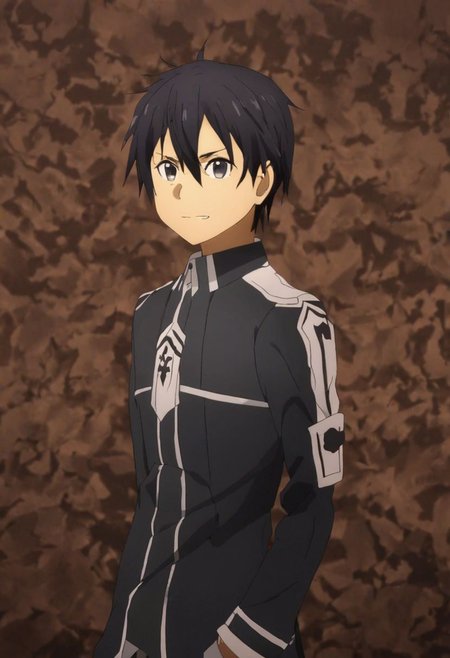 high resolution, solo, best quality, 1Boy, Kazuto Kirigaya, Black Hair, Black Eyes, portrait, looking at viewer, angry, smile, OverallDetail