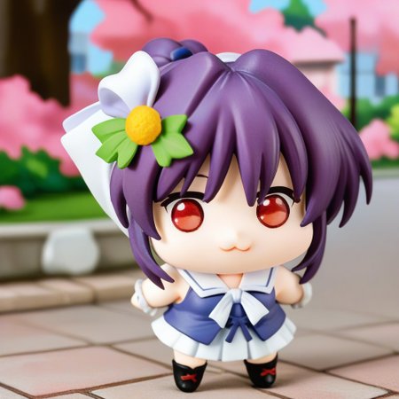 score_9, score_8_up, score_7_up, best quality, source_anime,  1girl, solo, takabe,red eyes, purple hair,doro, creature, :3, chibi, no humans,white skin,four legs,all four, solid circle eyes, no pupils,park,simple background