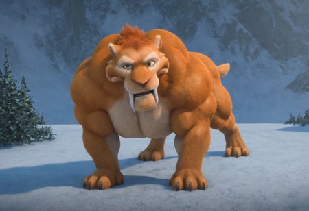 Muscle, bigger_muscles, large_muscles, hyper_muscles, huge_muscles,hyper muscles, huge_muscles, biceps, sassier, hot, larger_biceps, muscle_fur, Furry muscles growth,Furry hyper muscles biggest, enormous_muscles, huge_biceps, huge_pecs; huge_muscles, gigantic_muscles, score_9, score_8_up, score_7, score_6_up, score_5, 
snow and ice and forest walls in background, solo,
<lora:J_cartoon:0.6>
 <lora:Furry_Lora_Diego_Ice_Age:0.6>
BREAK
(diego:1.2, saber-tooth tiger), male, hazel green eyes, furry body, orange fur, stub tail, 
miling at viewer