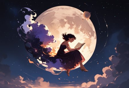 score_9, score_8_up, score_7_up, score_6_up, 1girl, ethereal, rated_safe, full body, floating, celestial beauty, fetal position, slinky night gown made of cosmic dust, swirling clouds of dark matter enfold her,  cosmic background,trippy pink stars, shooting stars
