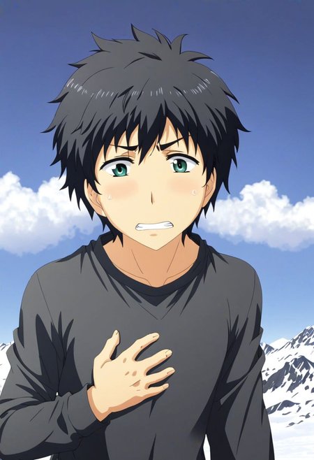 high resolution, solo, best quality, 1Boy, Arata Kaizaki, Black Hair, bad altitude, naughty, OverallDetail
