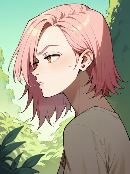 score_9, score_8_up, score_7_up, score_6_up, score_5_up,   <lora:FLCLXLP:1> flcl, 1girl, pink hair,