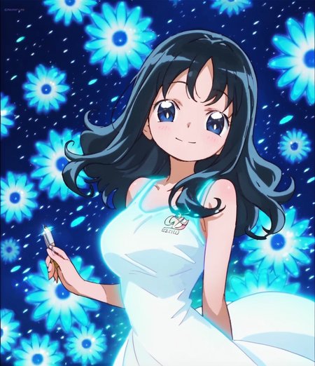 score 9, score 8 up, score 7 up, detailed background, shiny skin,
<lora:curemarine.pony:1>,
erika, transform,  
looking at viewer, 
large breasts, 
seductive smile, half-closed eyes, blush,
