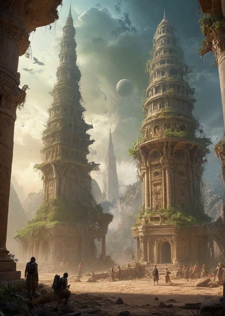 (pui:0.01) An intrepid explorer standing amidst ancient, overgrown ruins on a mysterious planet, deciphering the secrets of a long-lost civilization,
riding a flying mount, strands of luminous fog swirling through the columns, bioluminescent insects illuminating the darkness, a muddy riverbed, alien animals scurrying in the shadows, the explorer's breathing filled with wonder, distant, towering minarets piercing the sky, a lively city square with holographic scrolls, intricate, hieroglyphic carvings on the statues' faces, 
(bright anomaly:1.31), (jarring contrast:1.12), (eye-catching:1.14), (surreal juxtaposition:0.95) (epic:1.02, (masterpiece:0.87), (high image quality:1.08), (RAW:1.05),subsurface tering,(high resolution photograph:1.28),high definition,amazing quality, newest, <lora:LCMTurboMix_Euler_A_fix.safetensors:0.96:0.3> <lora:sdxl\add-detail-xl.safetensors:0.87:0.10  p18,s22