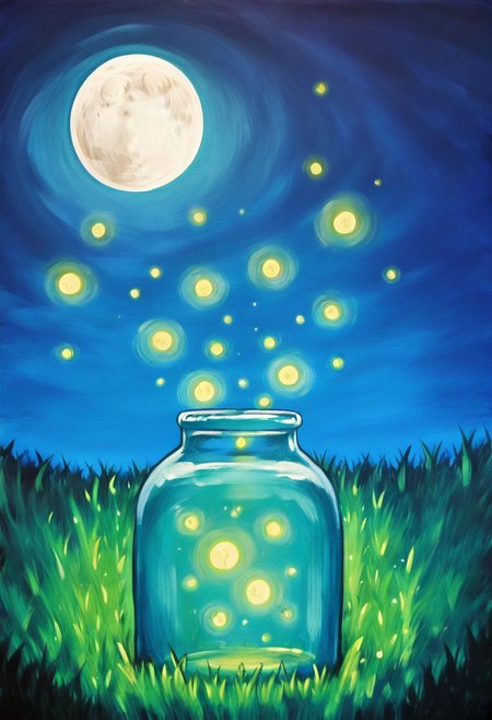 <lora:StylizedNightscape_IXL:1.0>,   N1ght, solo, sky, glowing, moon, bottle, grass, full moon