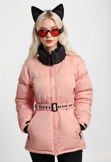 ((((padded down coat)))), ((((padded puffer coat)))), ((((padded winter clothes)))), ((((very cold)))), ((((puffer hood up)))), ((((full body)))), beautiful, masterpiece, 1girl, mature female, (((white long hair))), (((red eyes))), cat ears, large breasts, gloves, chest harness, (((half face mask))), army, Red digital camouflage, steam, cyberpunk, city, neon lights, pressure squeezing cuffs, pressure squeezing collar, (Thick padded cuffs:1.4), (Thick padded collar:1.4), <lora:Collar-SDXL:0.75>, <lora:Cuffs-SDXL:0.75>, <lora:fashion_lora:0.6>