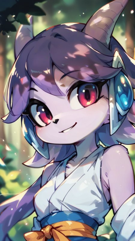 score_9,score_8_up,score_7_up,score_6_up,score_5_up,score_4_up,<lora:sash_lilac:0.8>,source_anime,sash_lilac,furry,smile,portrait,forest,