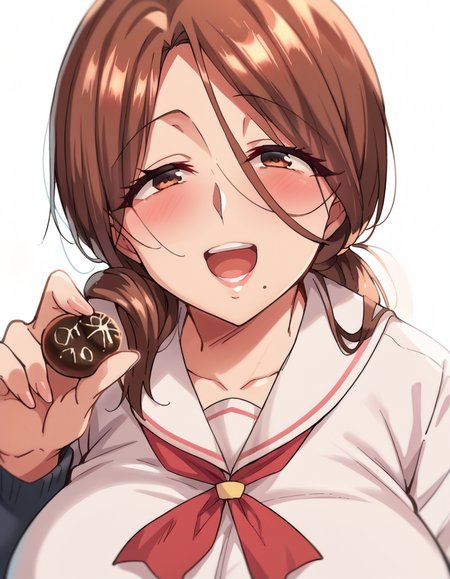 score_9, score_8_up, score_7_up, source_anime, <lora:yumiko-kimura-ova-ponyxl-lora-nochekaiser:1>, yumiko kimura, long hair, brown eyes, mole, huge breasts, mole under mouth, mature female, brown hair,, <lora:incoming-chocolate-ponyxl-lora-nochekaiser:1> incoming food, chocolate, holding, holding chocolate, holding food, food, looking at viewer, open mouth, blush, smile, school uniform,, ,