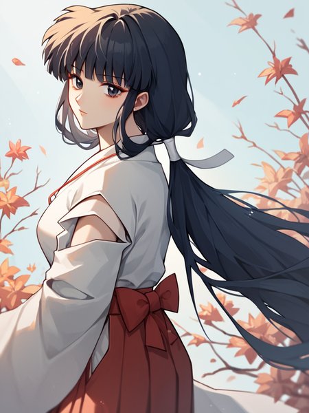 score_9,score_8_up,score_7_up,   <lora:kikyou_(inuyasha):1>ï¼hakama_skirt, solo, 1girl, kimono,  looking_at_viewer, from_side, kikyou_\(inuyasha\),