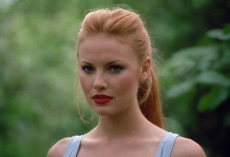CinematicPortrait woman analog photo ginger  slavic cleavage ponytail masterpiece outdoors, (glossy  lipstick), grey eyes, (vegetation), soft focus, depth of field, film grain, (((looking at viewer))) <lora:CinematicPortraitXL_v3:0.35>  <lora:EuroBabe-v4-XL:0.25>