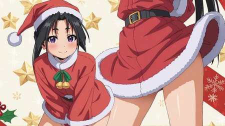 detailed background, shiny skin, posing,
<lora:tokiyuki.pony:1>,
tokiyuki, trap, small breasts, wide hips, 
santa costume,