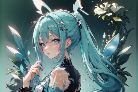 highly insanely detailed, masterpiece, top quality, best quality, highres, 4k, 8k, RAW photo, (very aesthetic, beautiful and aesthetic),  
(code_style,codestyle), 
<lora:CodeStyle (half generic class)_564920:0.8>, 
(1girl:1.3), 1other, 
(pure cyan background,transparent background:1.2),âââ