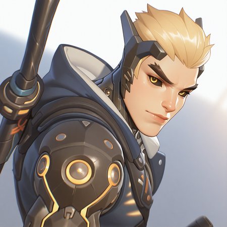<lora:GENJI_GENOS:1>genji_genos, solo, looking at viewer, short hair, blonde hair, 1boy, holding, closed mouth, brown eyes, jacket, upper body, male focus, weapon, sword, blurry, lips, blurry background, mask, bodysuit, katana, colored sclera, sheathed, nose, realistic, black sclera, mechanical arms, hair slicked back, cyborg, weapon on back, single mechanical arm, unworn mask, holding mask, sword on back, yellow eyes, hood, looking to the side, sheath, tilted angle, motion blur, film grain, abstract, natural lighting, fantasy, cinematic, dynamic view, tilted angle,, very awa, masterpiece, best quality, absurdres, newest, perfect quality, detailed background, intricate details,  (artist:fl \(l-fl\):0.7), (artist:tooboshoo:0.7), (artist:dizdoodz:0.8)